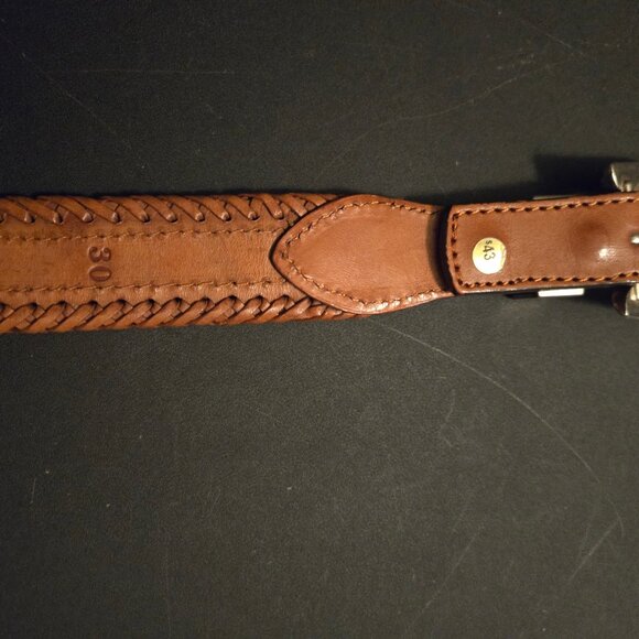 Multicolor beaded brown leather belt with beautiful hardware. main image 5